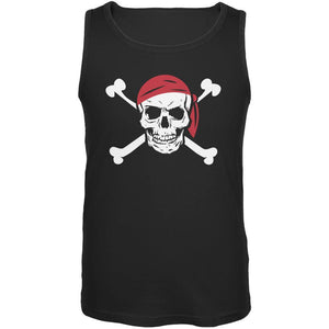 Halloween Jolly Roger Pirate Costume Black Adult Tank Top