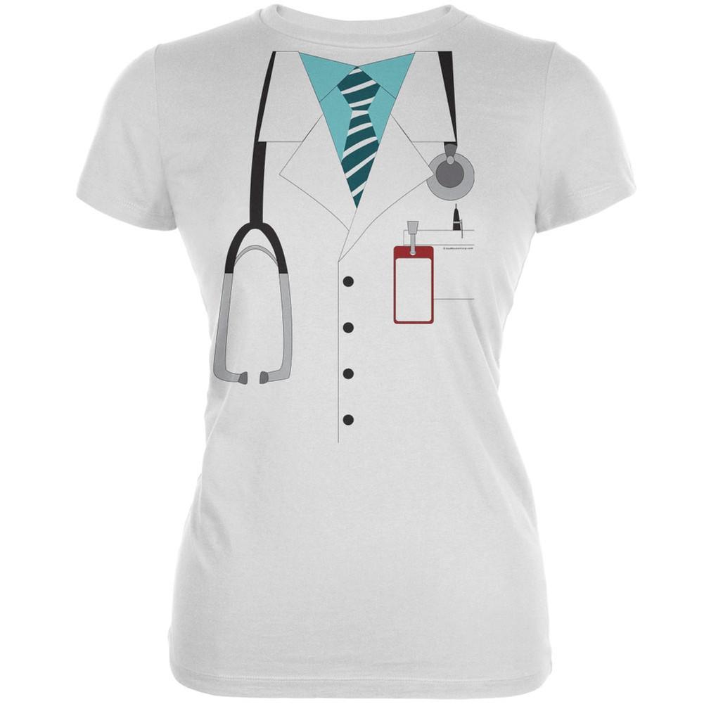 Halloween Doctor Costume White Juniors Soft T-Shirt