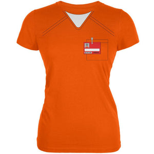 Prisoner Uniform Costume Orange Juniors Soft T-Shirt