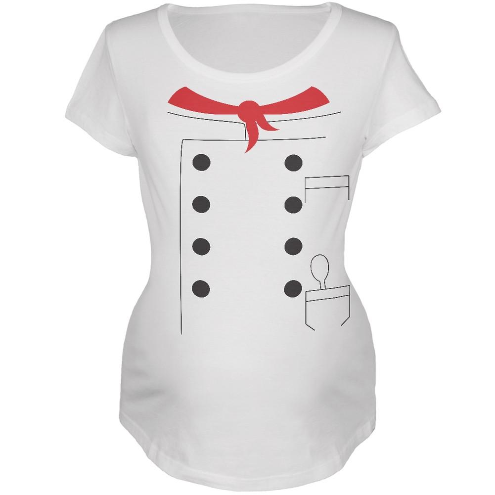 Halloween Chef Costume White Maternity Soft T-Shirt