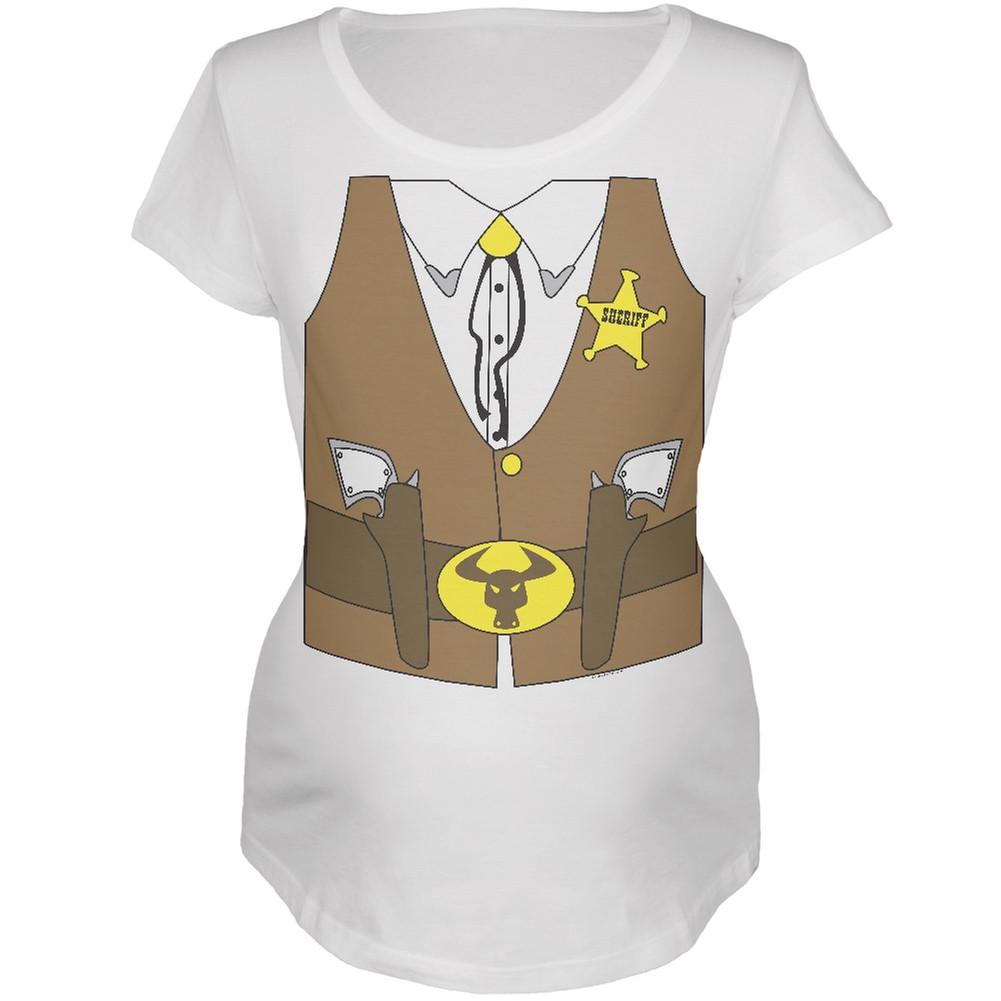 Halloween Sheriff Costume White Maternity Soft T-Shirt