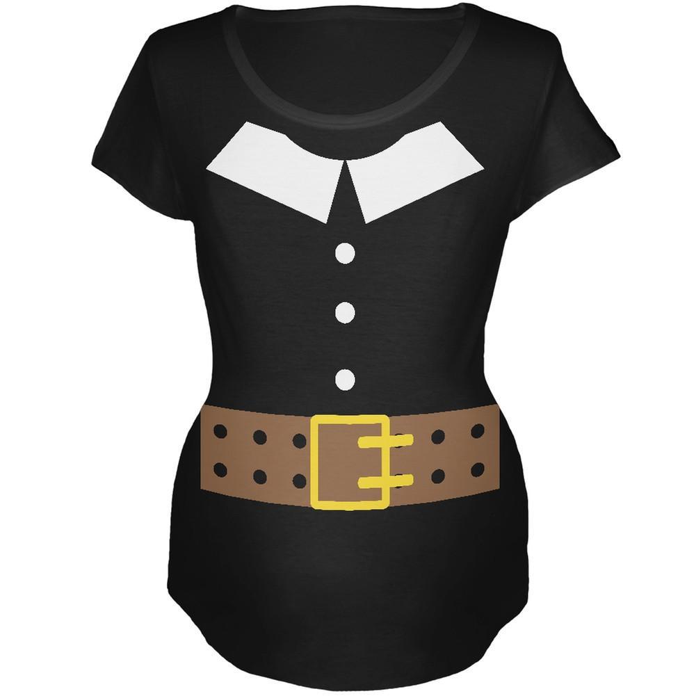 Halloween Pilgrim Costume Black Maternity Soft T-Shirt