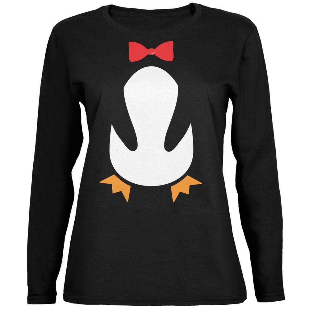 Halloween Penguin Costume Black Ladies Long Sleeve T-Shirt