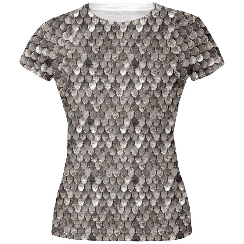 Halloween Steel Scale Armor Costume All Over Juniors T-Shirt