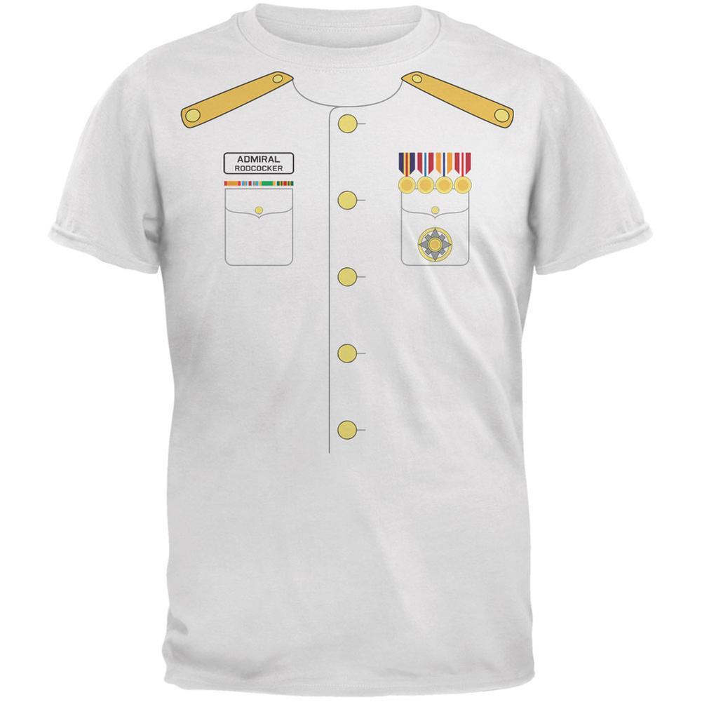 Halloween Admiral Rodcocker Costume White Adult T-Shirt