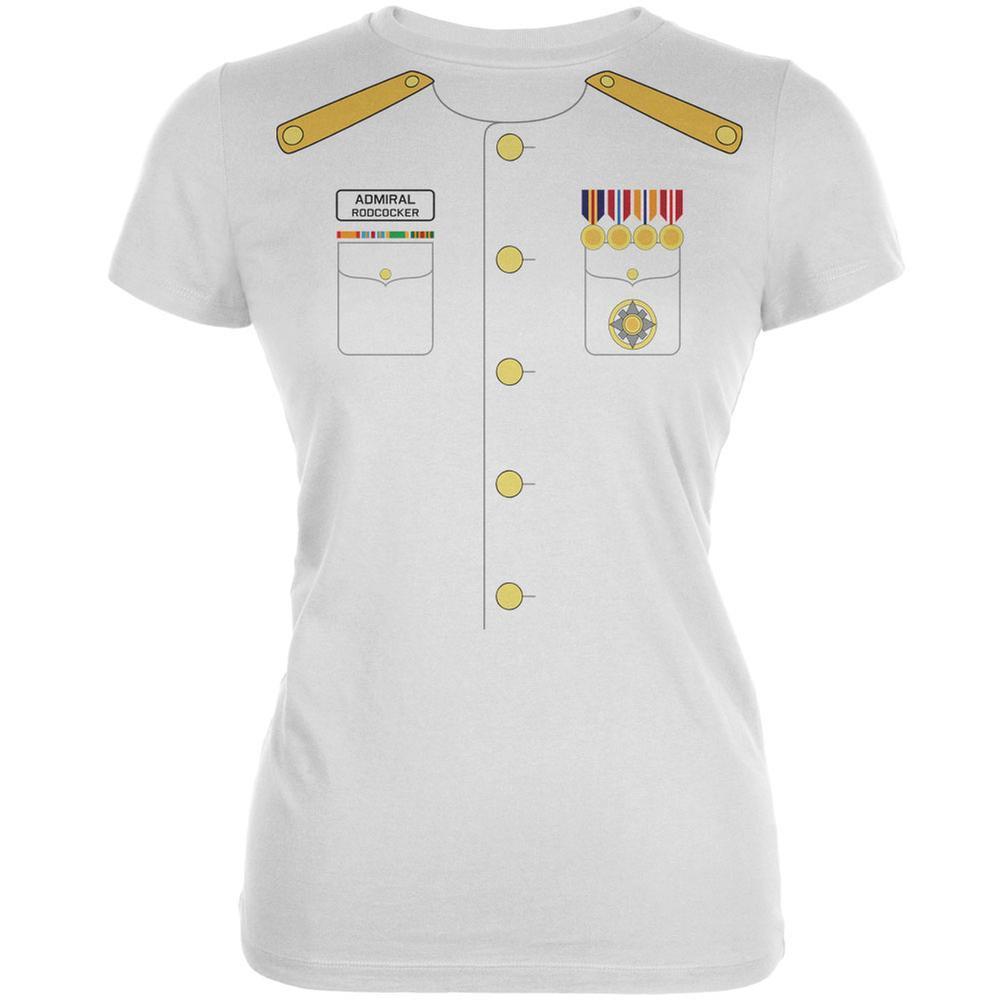 Halloween Admiral Rodcocker Costume White Juniors Soft T-Shirt