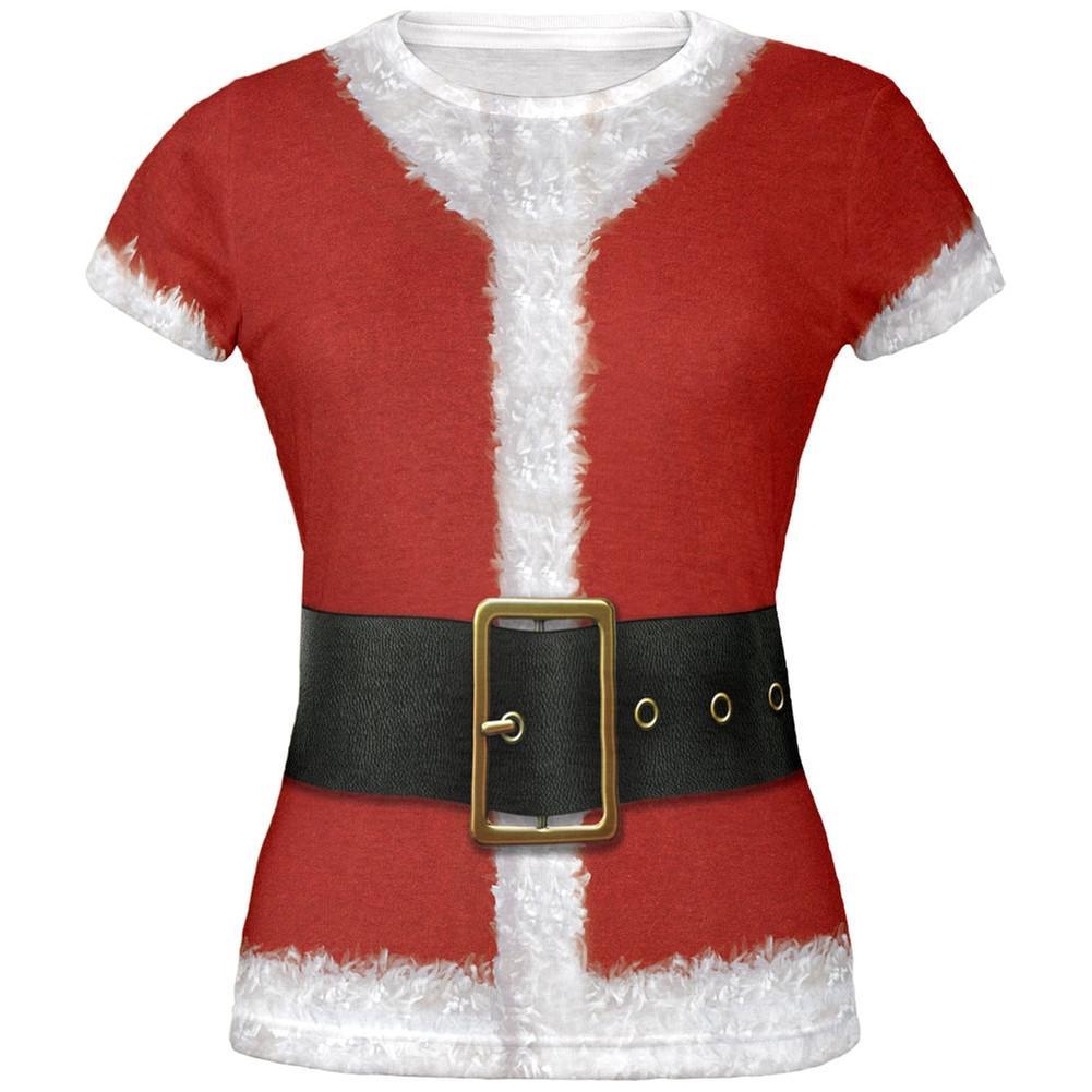Christmas Santa Claus Costume All Over Juniors T-Shirt