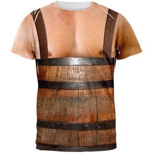 Halloween Man in Barrel Suspenders Costume All Over Adult T-Shirt