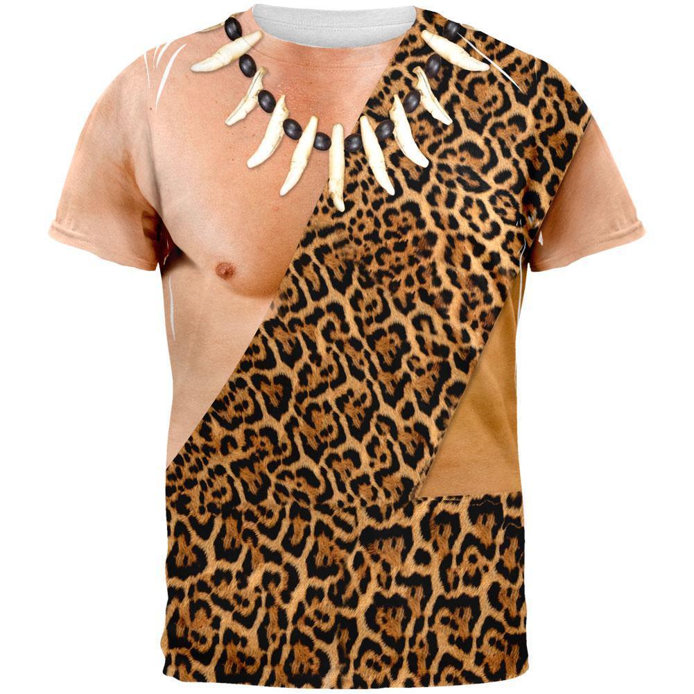 Halloween Caveman Costume All Over Adult T-Shirt