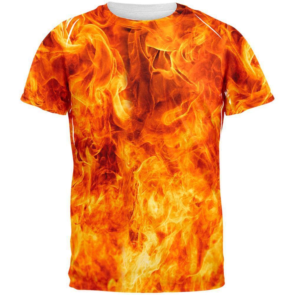 Flames All Over Adult T-Shirt