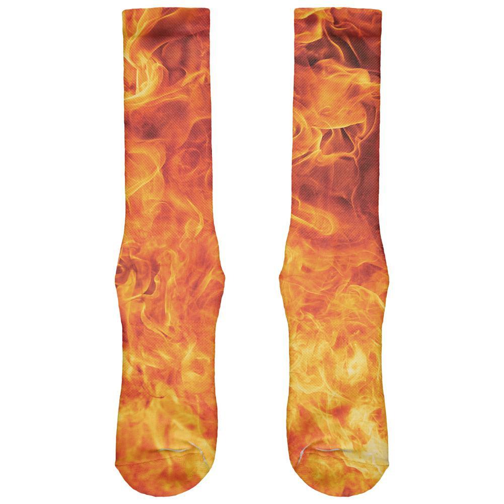 Flames All Over Crew Socks