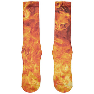Flames All Over Crew Socks
