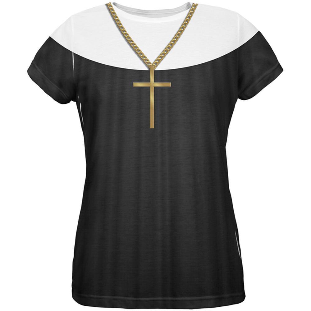 Nun Habit Costume All Over Womens T-Shirt