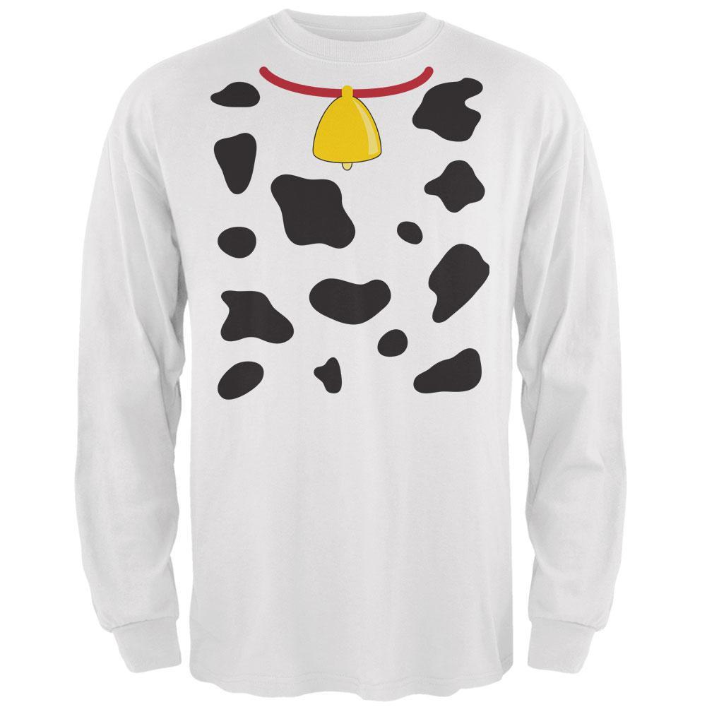 Halloween Cow Costume White Adult Long Sleeve T-Shirt