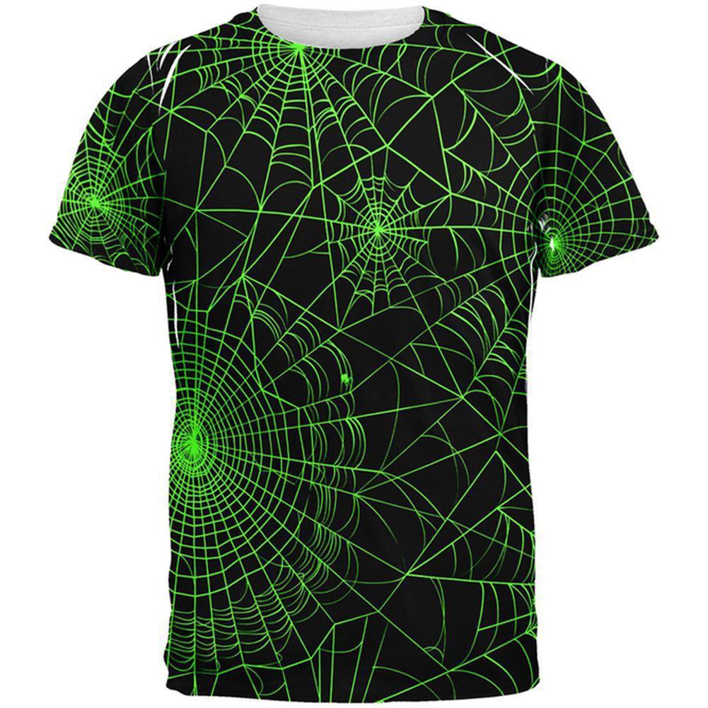 Halloween Spider Webs All Over Adult T-Shirt