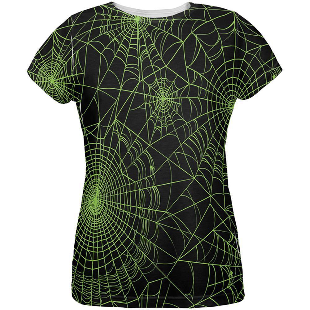 Halloween Spider Webs All Over Womens T-Shirt