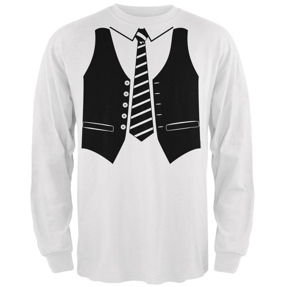 Halloween Vest Costume White Adult Long Sleeve T-Shirt