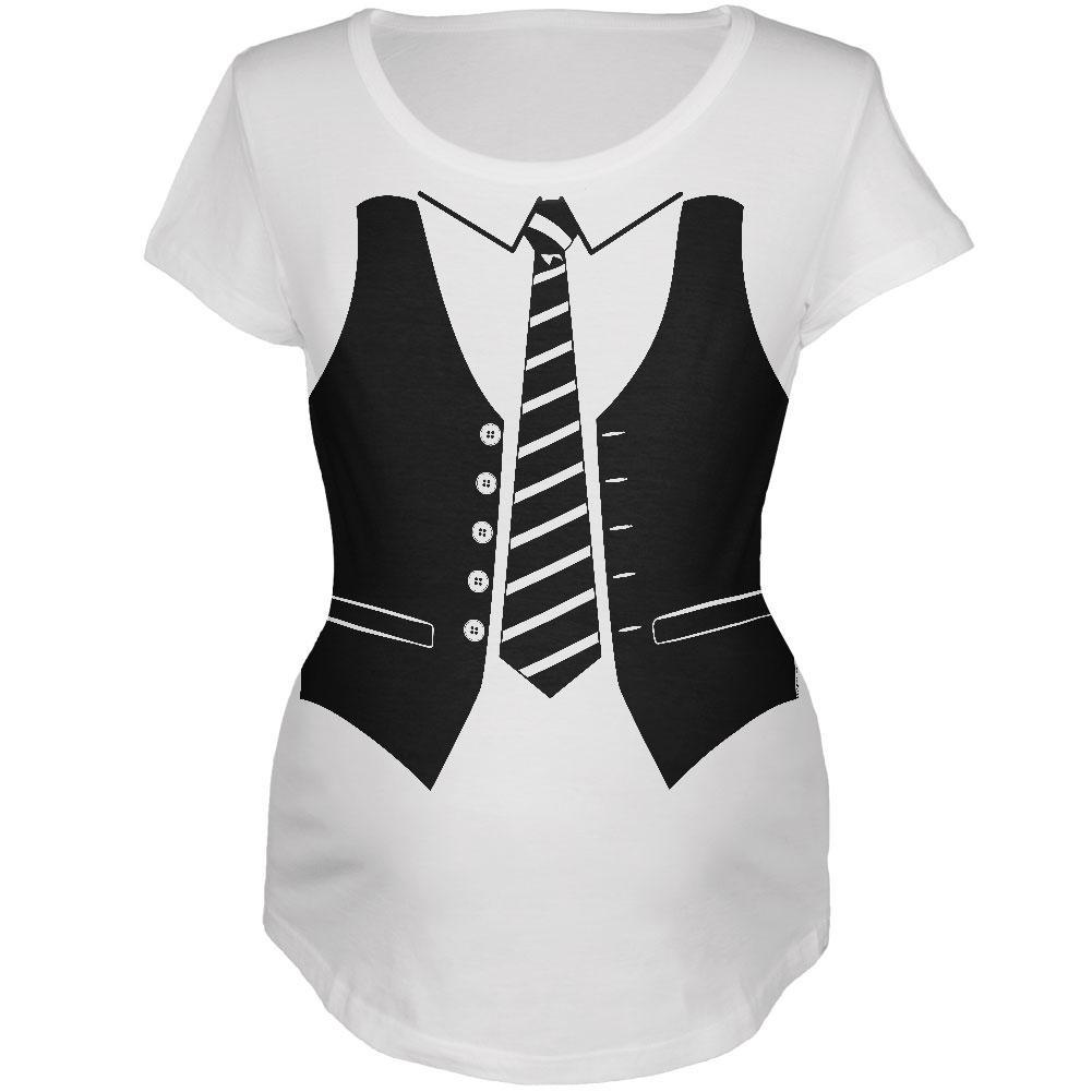 Halloween Vest Costume White Maternity Soft T-Shirt
