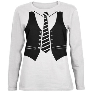 Halloween Vest Costume White Womens Long Sleeve T-Shirt