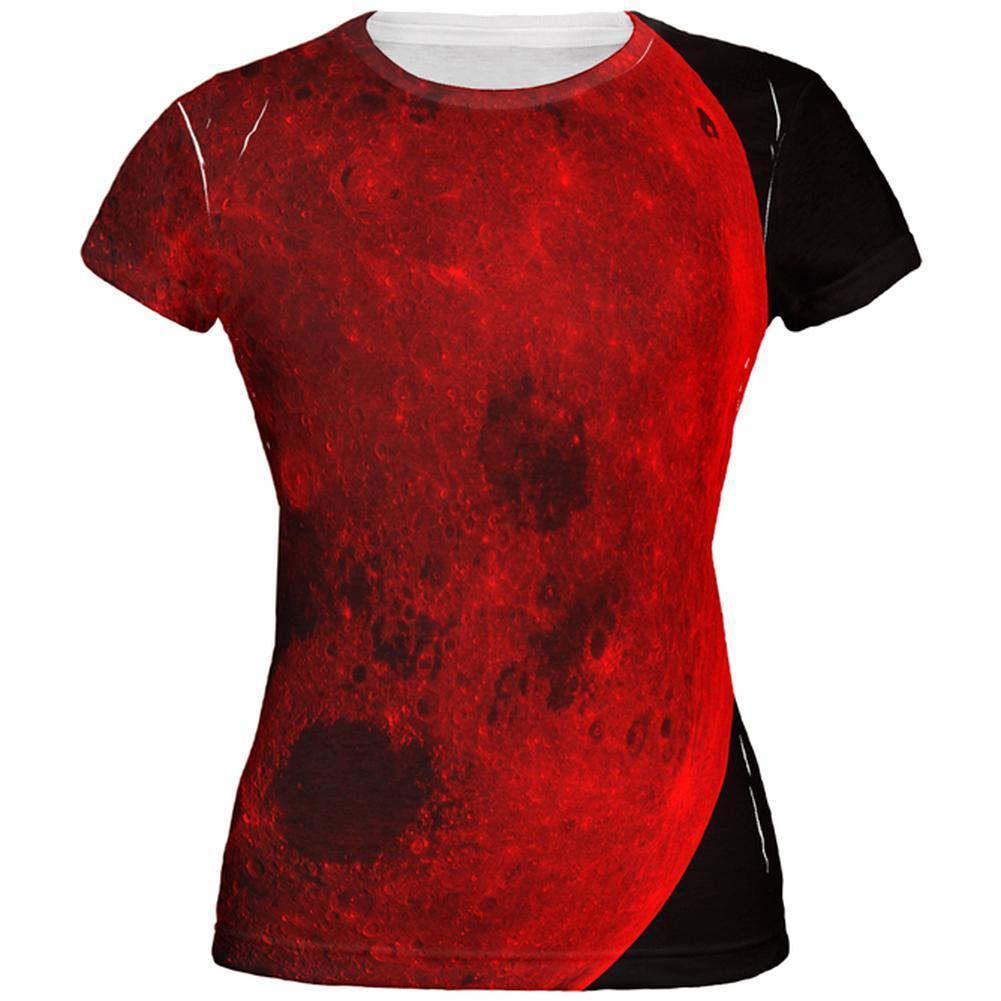Halloween Blood Moon All Over Juniors T-Shirt