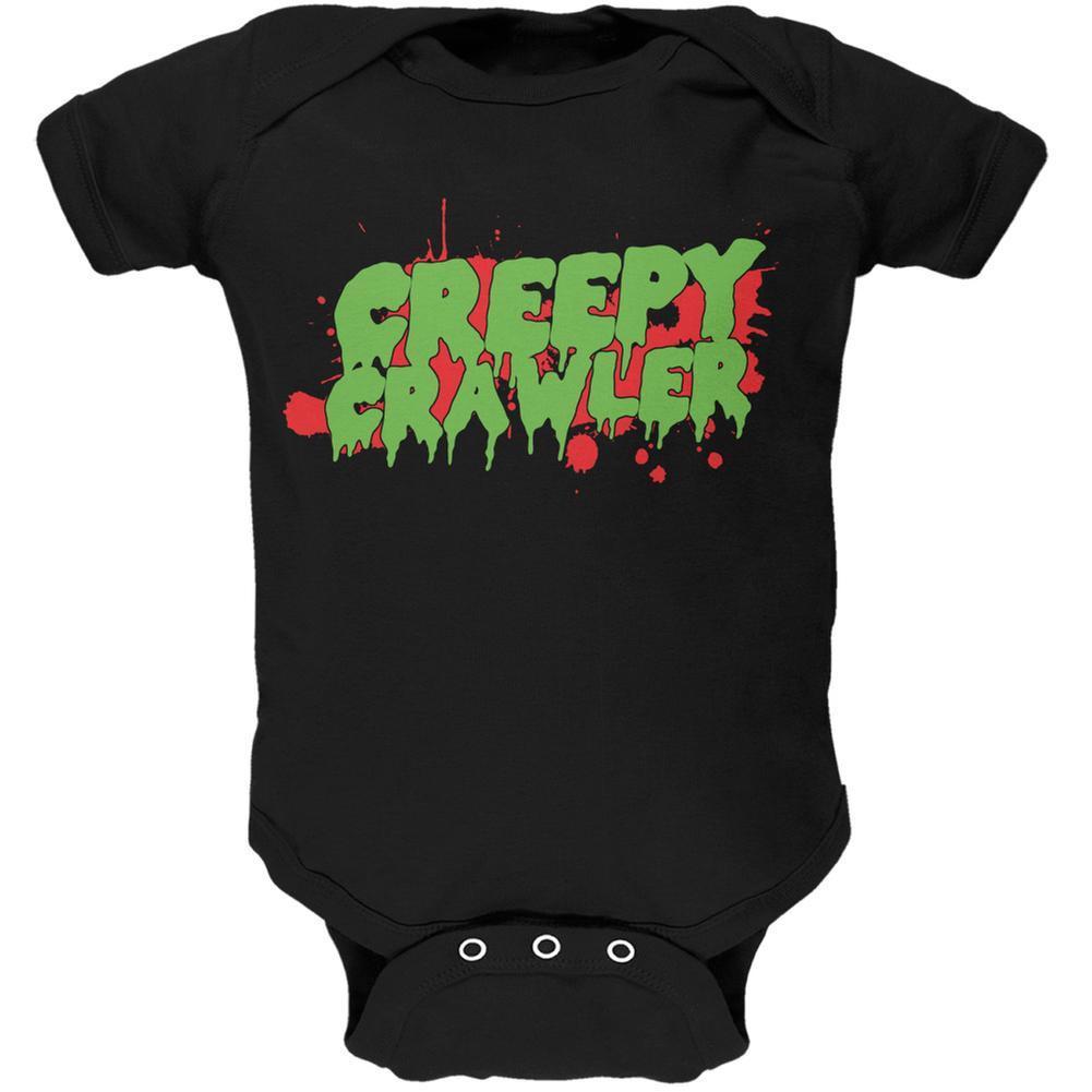 Halloween Creepy Crawler Black Soft Baby One Piece
