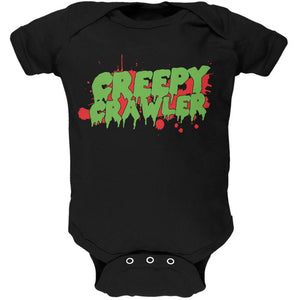 Halloween Creepy Crawler Black Soft Baby One Piece