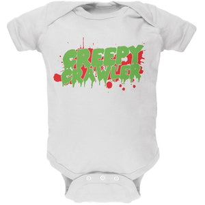Halloween Creepy Crawler White Soft Baby One Piece