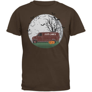 Halloween Free Candy Van Brown Adult T-Shirt