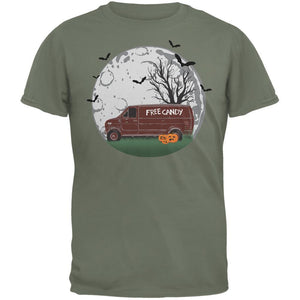 Halloween Free Candy Van Military Green Adult T-Shirt