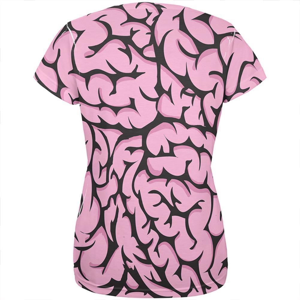 Halloween Pink Brains All Over Womens T-Shirt