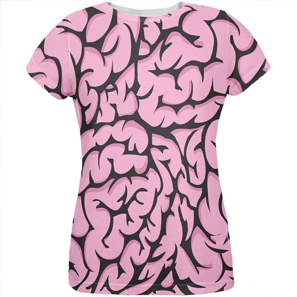 Halloween Pink Brains All Over Womens T-Shirt