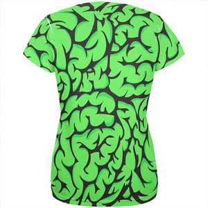 Halloween Green Brains All Over Womens T-Shirt