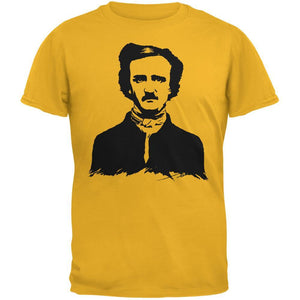 Halloween Edgar Allen Poe Gold Adult T-Shirt