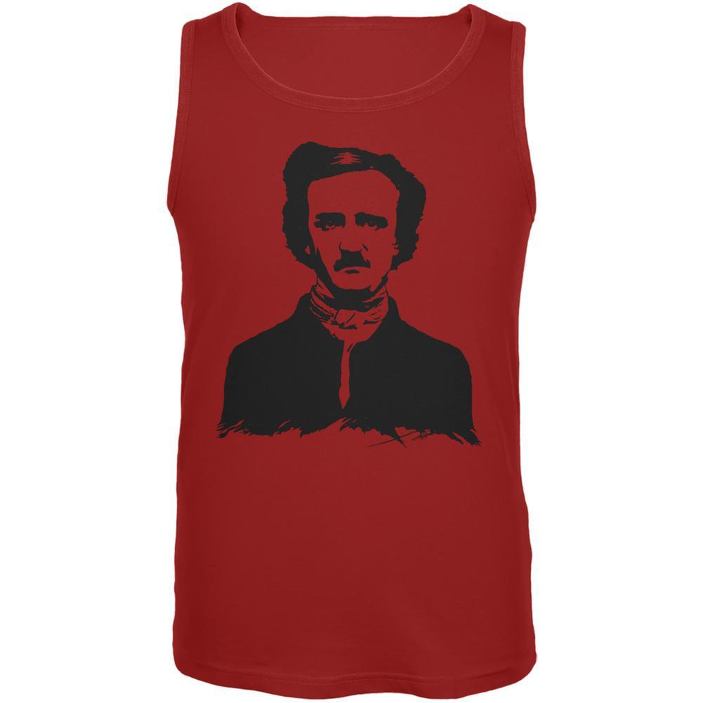 Halloween Edgar Allen Poe Red Adult Tank Top