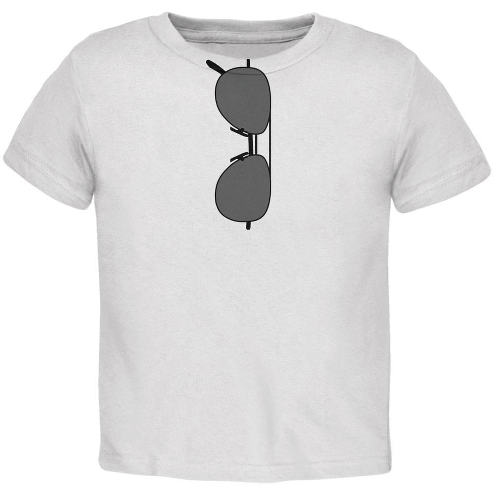 Halloween Aviator Sunglasses Cool Kid Costume White Toddler T-Shirt