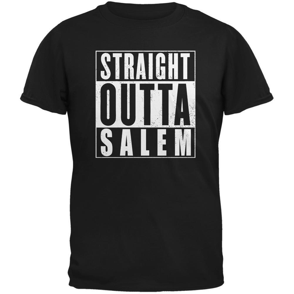 Halloween Straight Outta Salem Black Adult T-Shirt