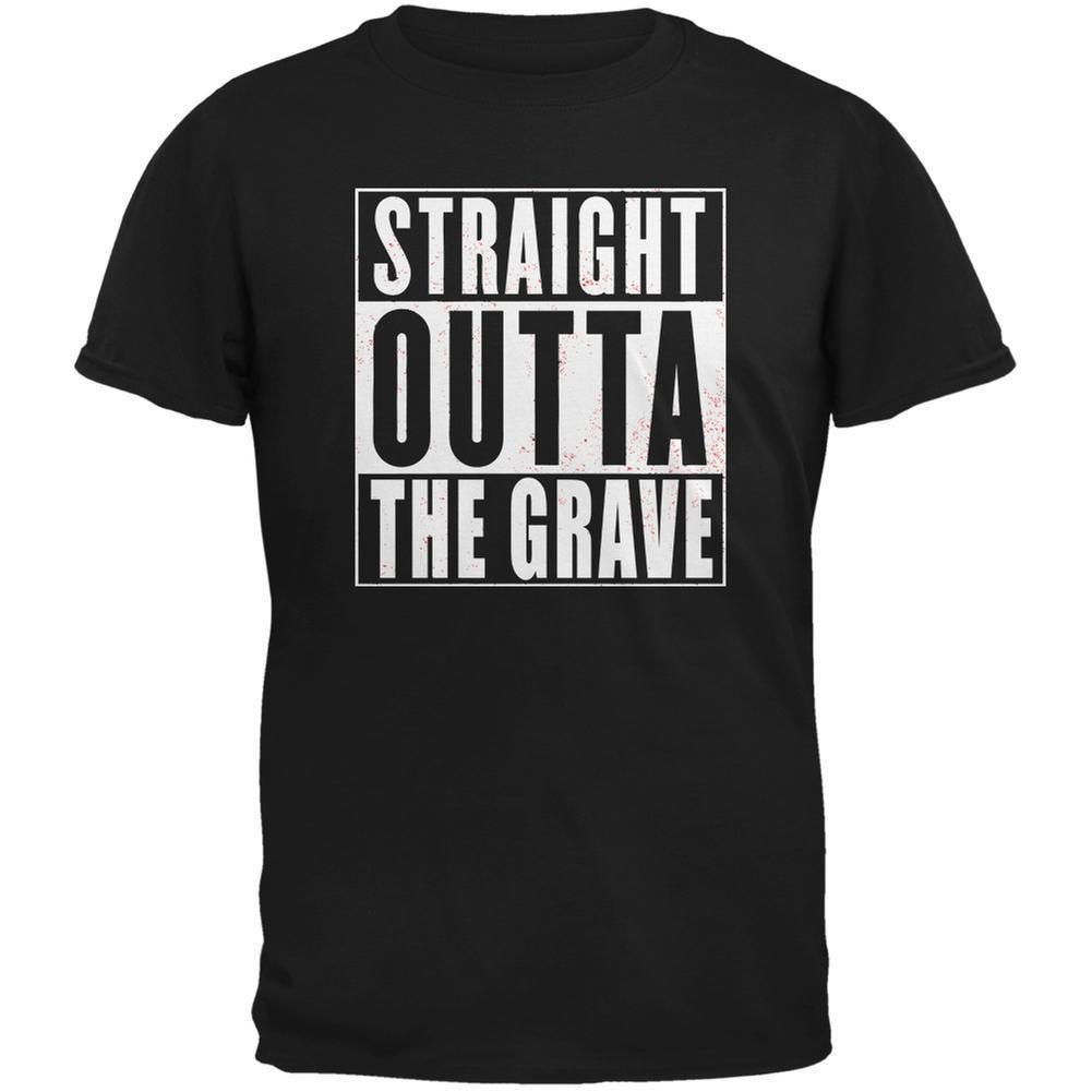 Halloween Straight Outta The Grave Black Adult T-Shirt