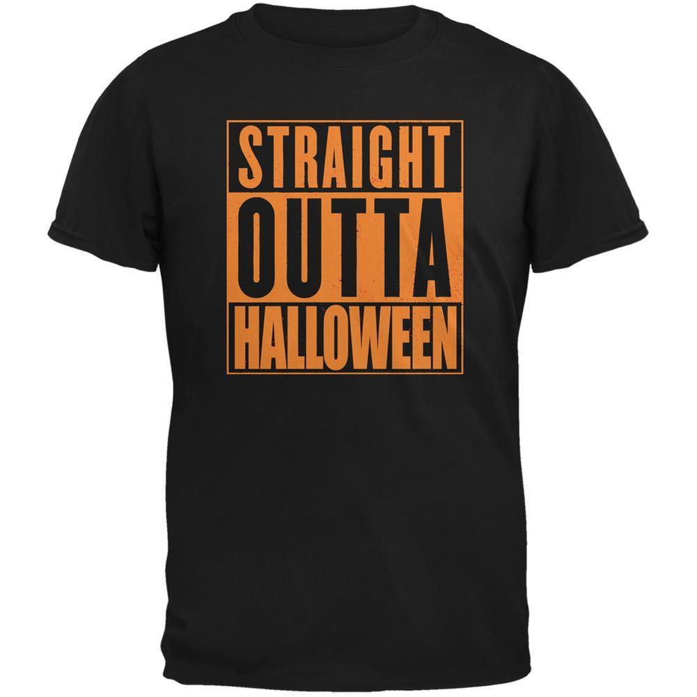 Straight Outta Halloween Black Adult T-Shirt