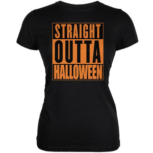 Straight Outta Halloween Black Juniors Soft T-Shirt