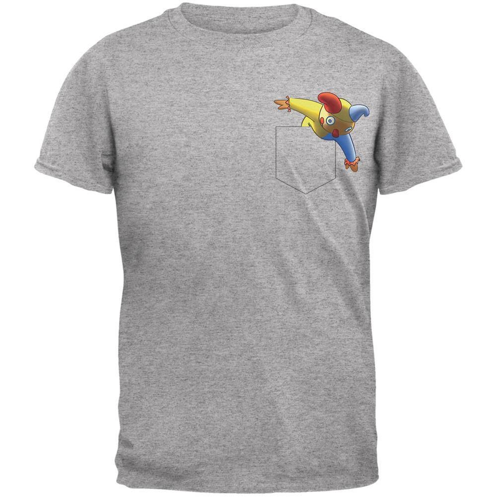 Pocket Halloween Horror Jack-In-The-Box Heather Grey Adult T-Shirt