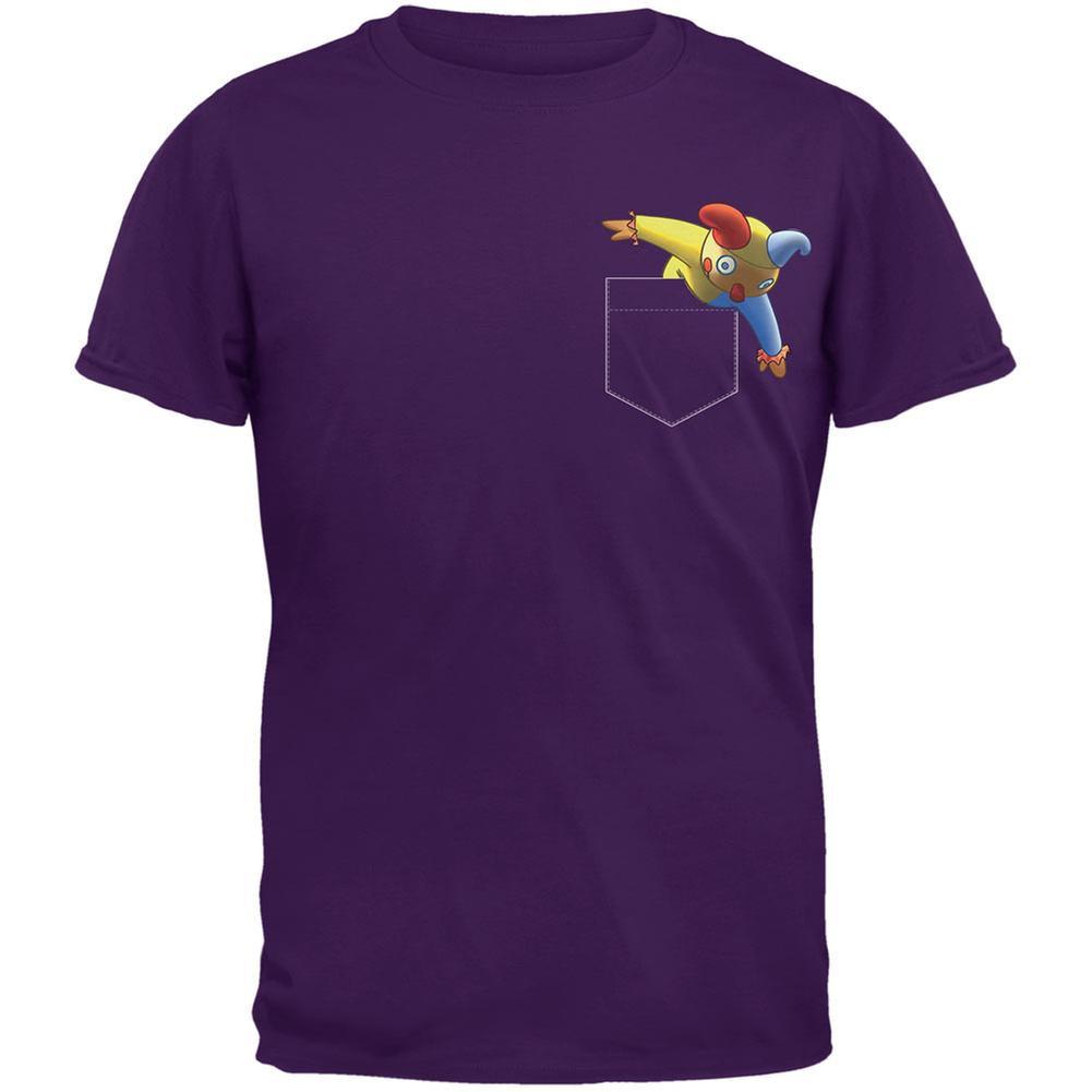 Pocket Halloween Horror Jack-In-The-Box Purple Adult T-Shirt