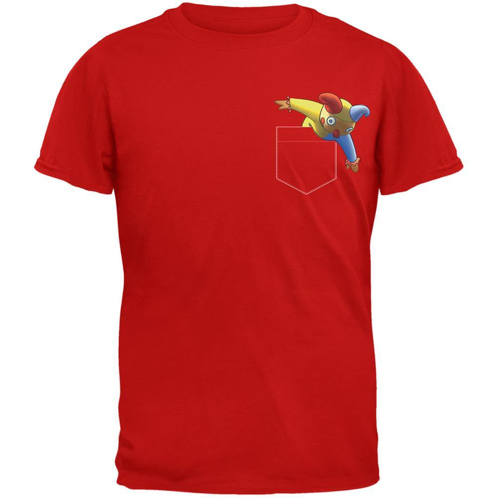 Pocket Halloween Horror Jack-In-The-Box Red Adult T-Shirt