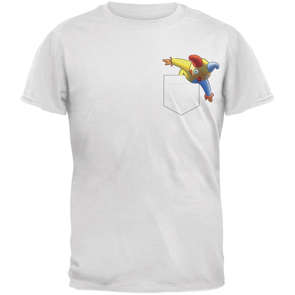 Pocket Halloween Horror Jack-In-The-Box White Adult T-Shirt