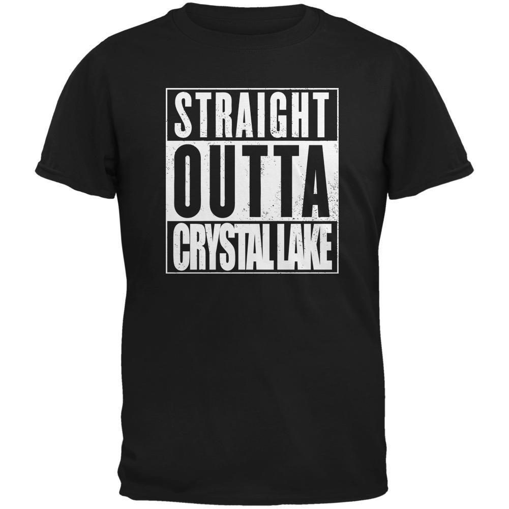 Halloween Straight Outta Crystal Lake Black Adult T-Shirt