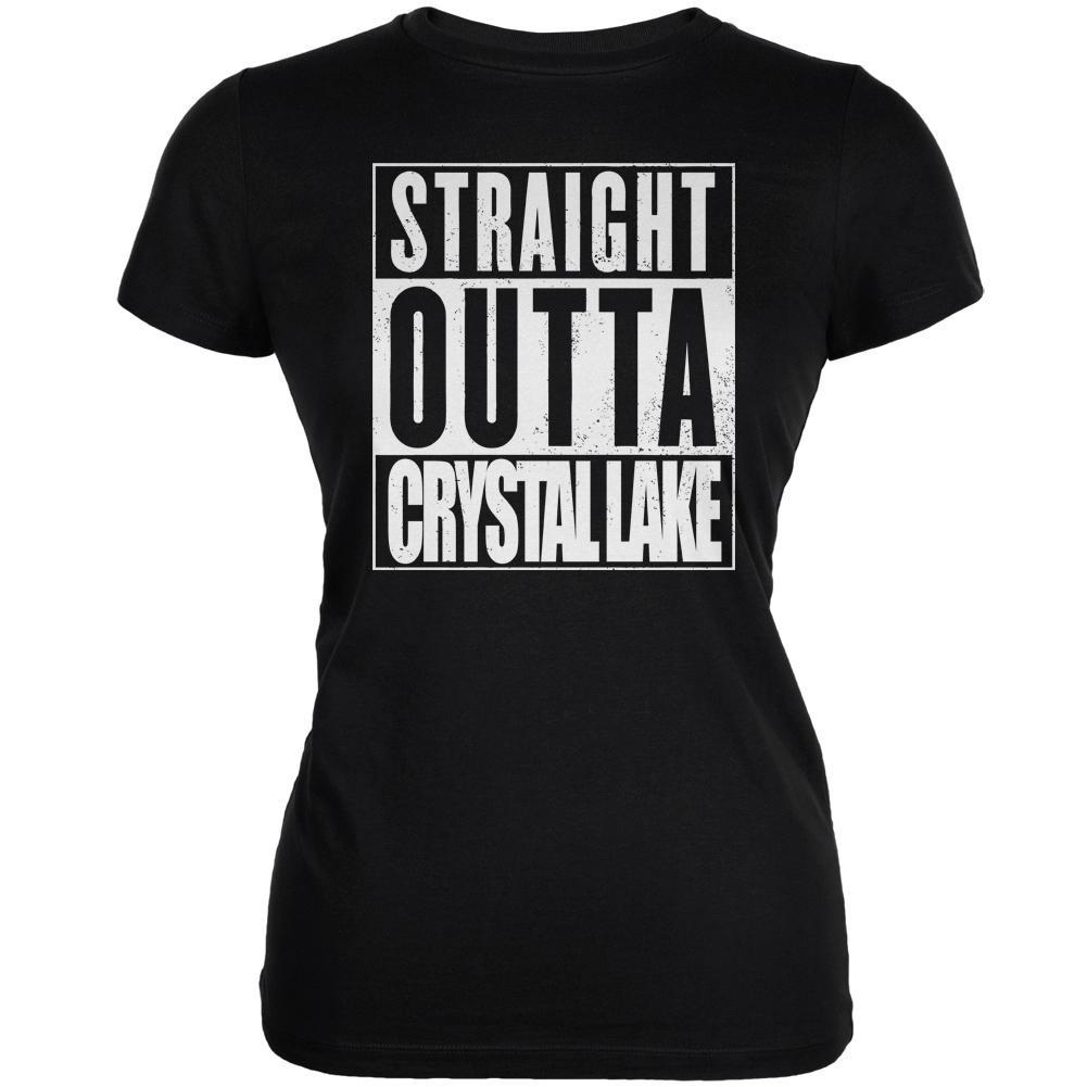 Halloween Straight Outta Crystal Lake Black Juniors Soft T-Shirt