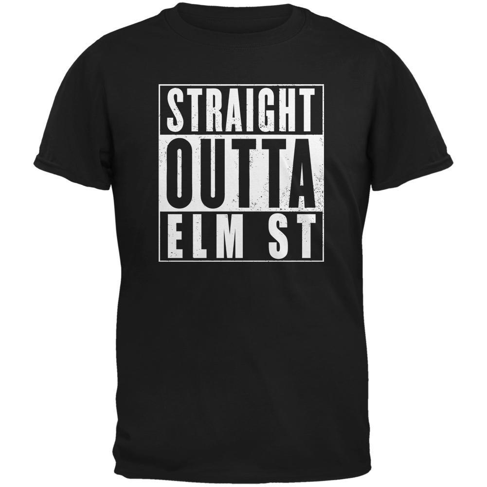 Halloween Straight Outta Elm Street Black Adult T-Shirt