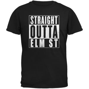 Halloween Straight Outta Elm Street Black Adult T-Shirt