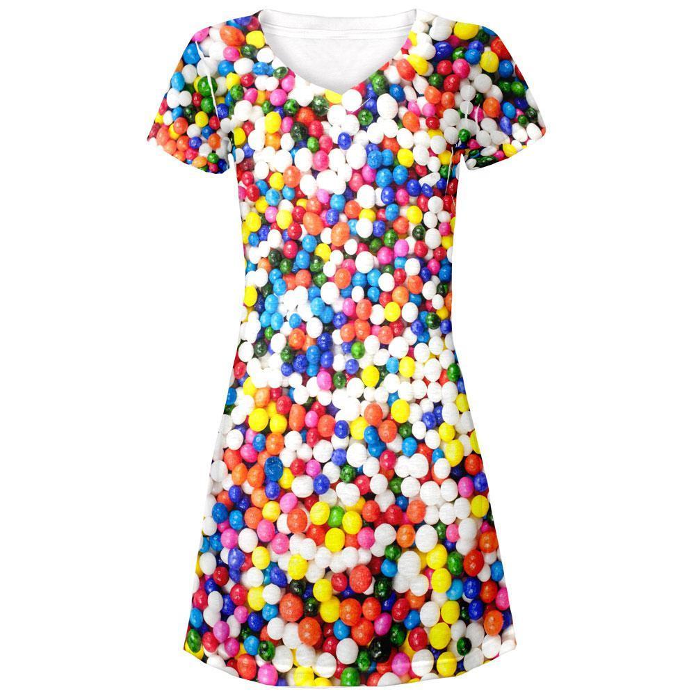Halloween Sprinkles All Over Juniors V-Neck Dress