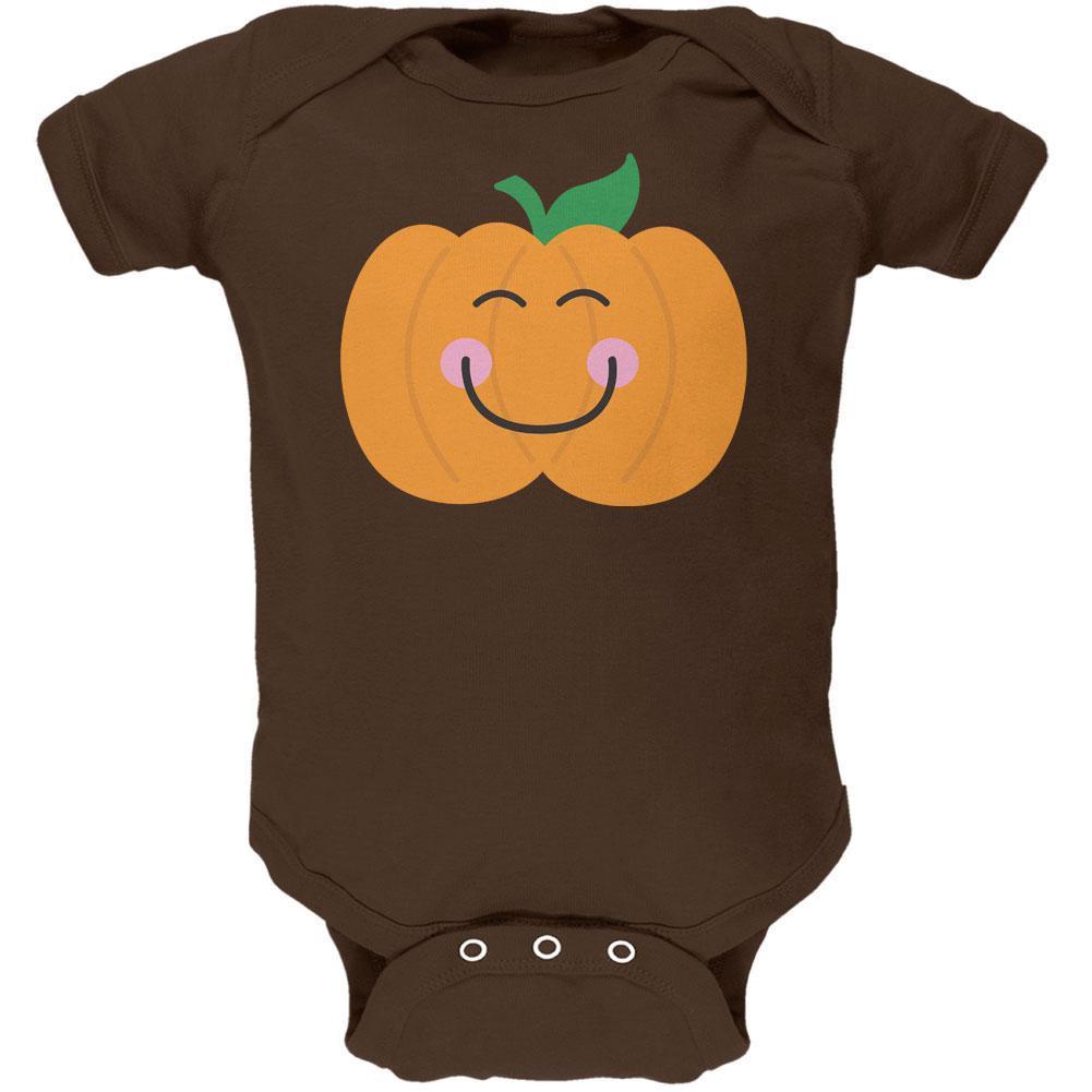 Halloween Little Pumpkin Brown Soft Baby One Piece