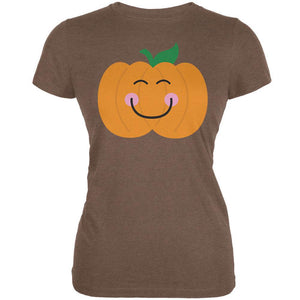 Halloween Little Pumpkin Heather Brown Juniors Soft T-Shirt